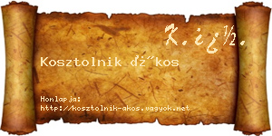 Kosztolnik Ákos névjegykártya